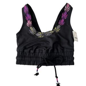 Free People Movement Crop Top Women's Friday Night Lights Black Size XS NWT